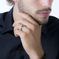 JOURDAN Bague Karly Acier Blanc