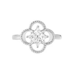 Bague Fleur Argent Blanc Oxyde De Zirconium-LAETIZIA Sale