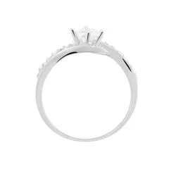 Bague Lines Argent Blanc Oxyde De Zirconium-Histoire d'Or Discount