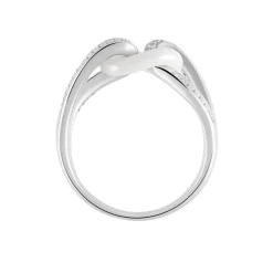 Bague Link Argent Blanc Céramique Et Oxyde De Zirconium-Histoire d'Or Hot