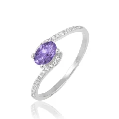 Bague Loriane Or Blanc Amethyste Et Oxyde De Zirconium-Histoire d'Or Sale