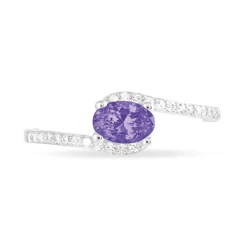 Bague Loriane Or Blanc Amethyste Et Oxyde De Zirconium-Histoire d'Or Sale