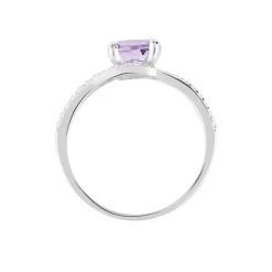 Histoire d'Or Bague Loriane Or Blanc Amethyste Et Oxyde De Zirconium