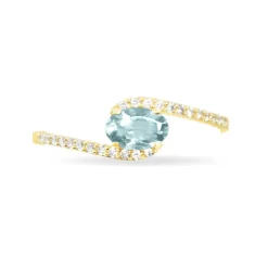 Bague Loriane Or Jaune Aigue Marine Et Diamant-Histoire d'Or