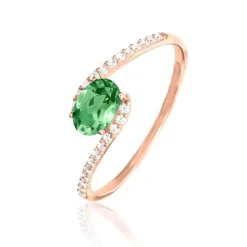 Bague Loriane Or Rose Emeraude Et Diamant-Histoire d'Or Clearance