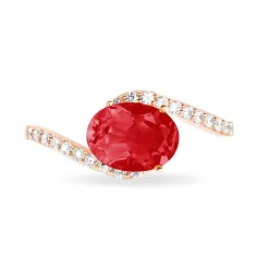 Bague Loriane Or Rose Rubis Et Diamant-Histoire d'Or New