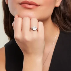 Histoire d'Or Bague Lunatique Argent Blanc Lapis Lazuli Nacre