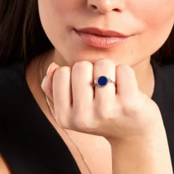 Histoire d'Or Bague Lunatique Argent Blanc Lapis Lazuli Nacre