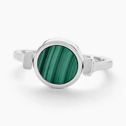 Bague Lunatique Argent Blanc Malachite Onyx-Histoire d'Or Outlet
