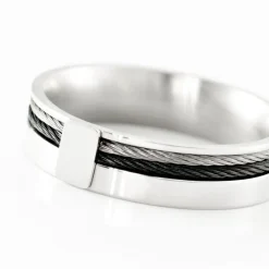 Bague Madine Acier Blanc Diamant-JOURDAN Hot