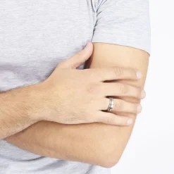 Bague Madine Acier Blanc Diamant-JOURDAN Hot