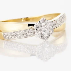 Bague Magnolia Croisee Or Jaune Diamant-Histoire d'Or New