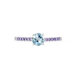 Histoire d'Or Bague Manon Or Blanc Topaze Et Amethyste