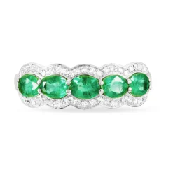 Bague Margaux Or Blanc Emeraude Et Diamant-Histoire d'Or Hot