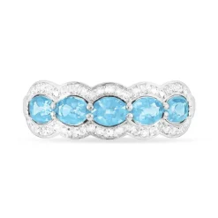 Bague Margaux Or Blanc Topaze Et Diamant-Histoire d'Or