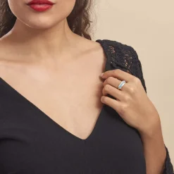 Bague Margaux Or Blanc Topaze Et Diamant-Histoire d'Or