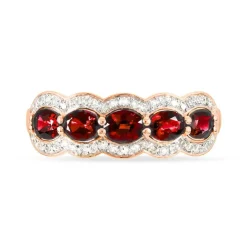 Bague Margaux Or Rose Grenat Et Diamant-Histoire d'Or