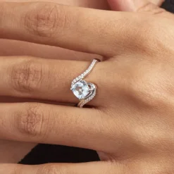 Histoire d'Or Bague Maria-serena Or Blanc Topaze Et Oxyde De Zirconium