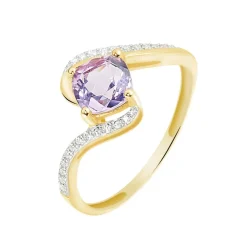 Histoire d'Or Bague Maria-serena Or Jaune Amethyste Et Oxyde De Zirconium
