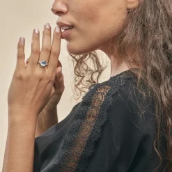 Histoire d'Or Bague Marie-camille Or Blanc Topaze Et Oxyde De Zirconium