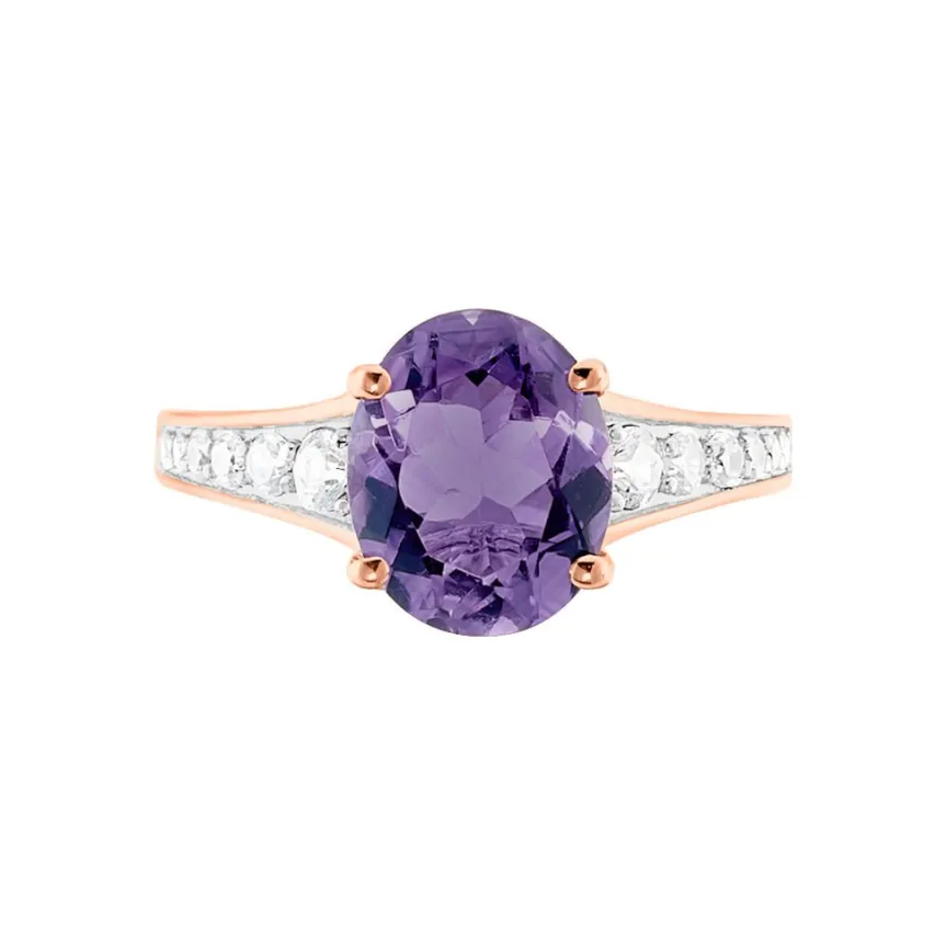 Bague Marie-camille Or Rose Amethyste Et Oxyde De Zirconium-Histoire d'Or Sale