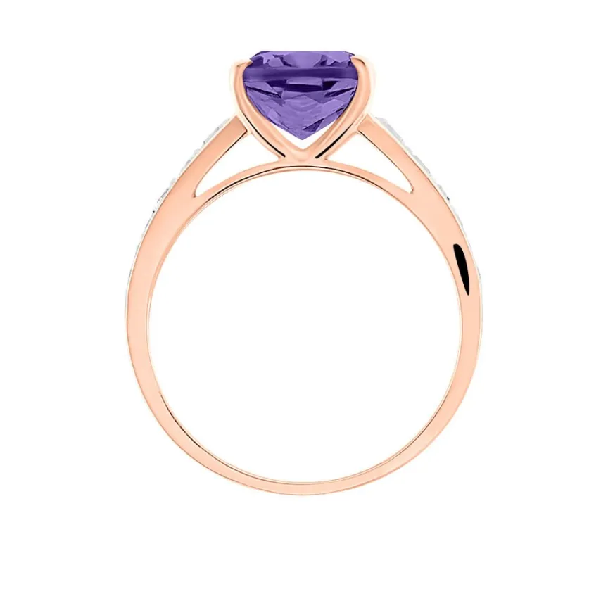 Bague Marie-camille Or Rose Amethyste Et Oxyde De Zirconium-Histoire d'Or Sale