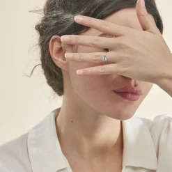 Histoire d'Or Bague Marie-eva Or Blanc Topaze Et Oxyde De Zirconium