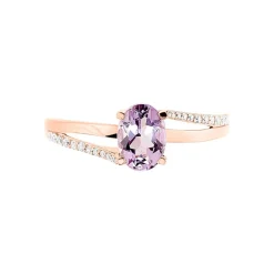 Bague Marie-eva Or Rose Amethyste Et Oxyde De Zirconium-Histoire d'Or Hot