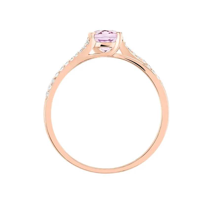 Bague Marie-eva Or Rose Amethyste Et Oxyde De Zirconium-Histoire d'Or Hot