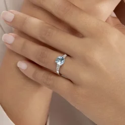 Bague Maysara Or Blanc Topaze Et Oxyde De Zirconium-Histoire d'Or Outlet