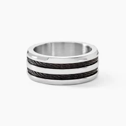 Bague Men's Steel Acier Blanc-Histoire d'Or Hot