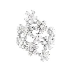 Bague Midnight Flower Argent Blanc Oxyde De Zirconium-Histoire d'Or Discount