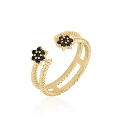 Bague Midnight Royalty Plaqué Or Jaune Pierre De Synthèse-Histoire d'Or Best