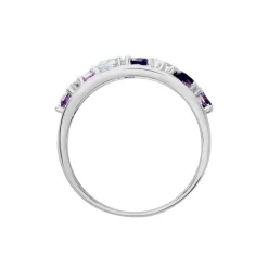 Bague Multicolore Or Blanc Topaze Et Amethyste Et Saphir-Histoire d'Or Online