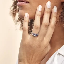 Bague Multicolore Or Blanc Topaze Et Amethyste Et Saphir-Histoire d'Or Online