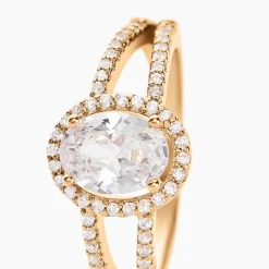 Bague Myriama Plaqué Or Jaune Oxyde De Zirconium-Histoire d'Or New