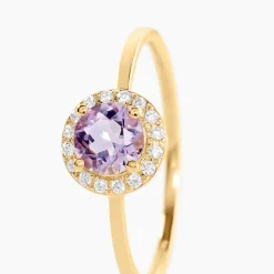 Bague Najib Or Jaune Améthyste Oxyde De Zirconium-Histoire d'Or