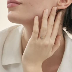 Bague Nelle Or Jaune Diamant-Histoire d'Or Sale