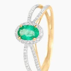 Bague Ninian Or Jaune Emeraude Diamant-Histoire d'Or Clearance