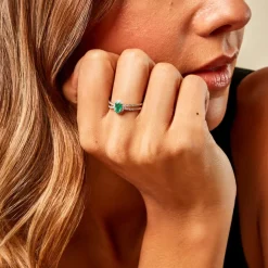 Bague Ninian Or Jaune Emeraude Diamant-Histoire d'Or Clearance