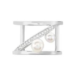 LAETIZIA Bague Nissi Argent Blanc Perle De Culture Oxyde De Zirconium