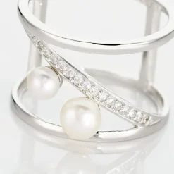 LAETIZIA Bague Nissi Argent Blanc Perle De Culture Oxyde De Zirconium