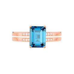 Bague Noee Or Rose Topaze Et Oxyde De Zirconium-Histoire d'Or Sale