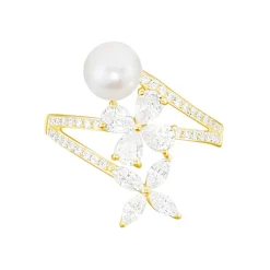 Bague Norah Or Jaune Perle De Culture Et Oxyde De Zirconium-Histoire d'Or Clearance