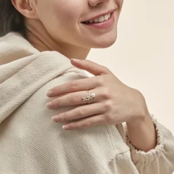 Bague Norah Or Jaune Perle De Culture Et Oxyde De Zirconium-Histoire d'Or Clearance