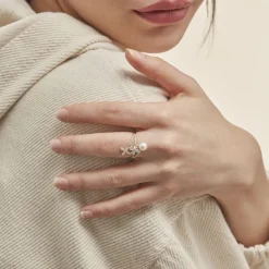 Bague Norah Or Jaune Perle De Culture Et Oxyde De Zirconium-Histoire d'Or Clearance