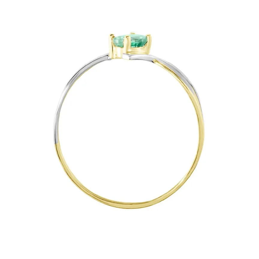 Bague Or Bicolore Rosmunda Emeraude-Histoire d'Or Hot