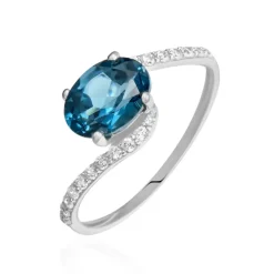 Bague Or Blanc Erwin Topaze Oxydes De Zirconium-Histoire d'Or