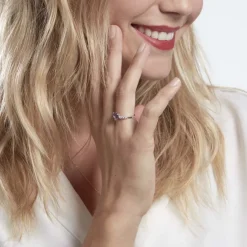 Bague Or Blanc Fany Améthyste Oxydes De Zirconium-Histoire d'Or