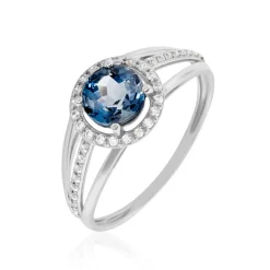 Bague Or Blanc Maeva Topaze Oxydes De Zirconium-Histoire d'Or Online